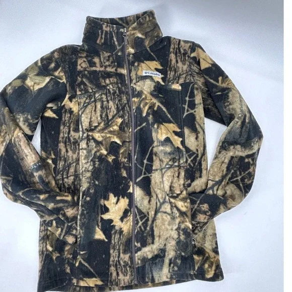Columbia Camouflage Fleece Jacket XL Full Zip Hunting Outdoor Warm Active - Picture 6 of 9